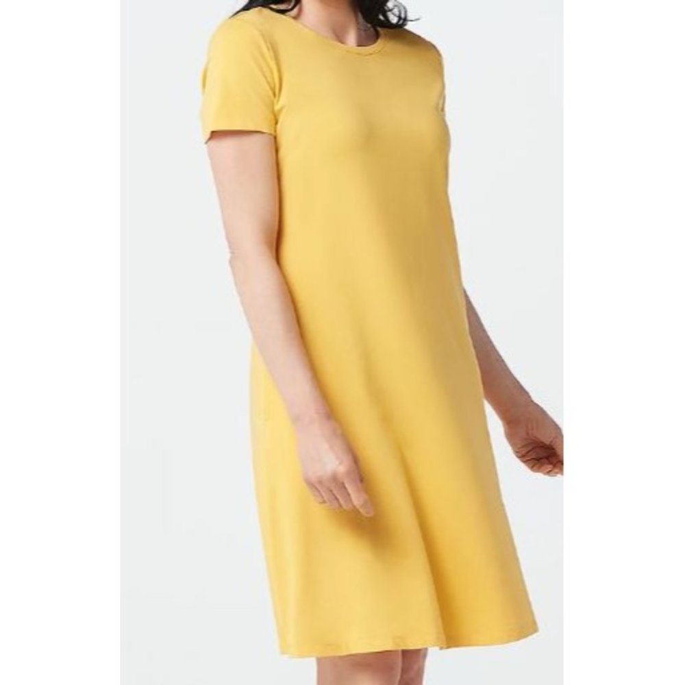 Isaac Mizrahi Regular Solid or Printed Knit Dress Meyer Lemon Size XXS